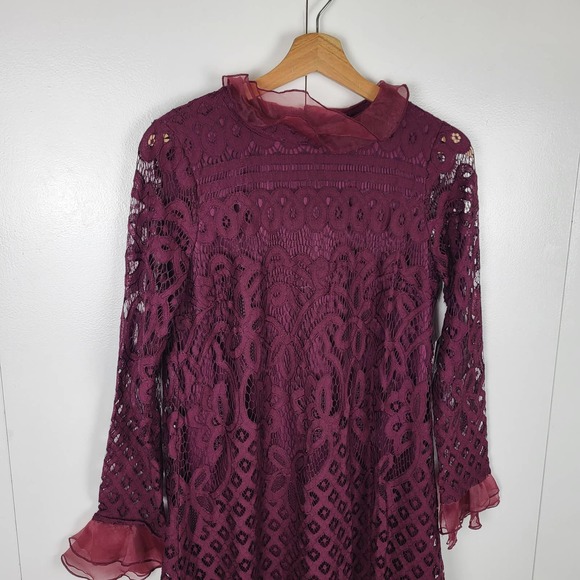 Lulu's Burgundy Lace Mini Dress - Picture 8 of 12